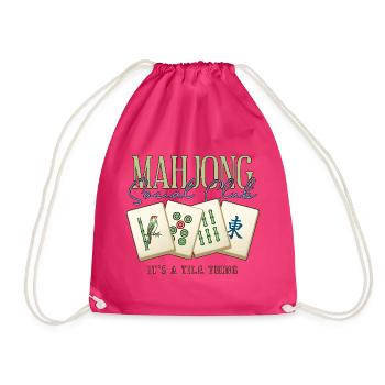 Mahjong Social Club Club Fliesen-Ding - Turnbeutel - Fuchsia - Vorne