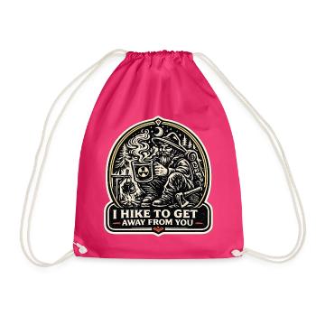 I Hike To Get Away From You Introvert - Turnbeutel - Fuchsia - Vorne
