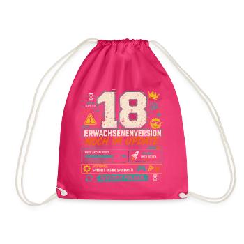 18 Geburtstag Volljährig Gaming Geschenk Humor - Turnbeutel - Fuchsia - Vorne