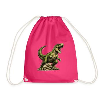 Tyrannosaurus Rex T-Rex Dinosaurier Urzeit Motiv - Turnbeutel - Fuchsia - Vorne