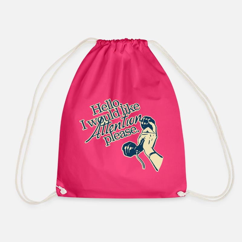 Hello, I Need Attention – Retro Statement - Turnbeutel - Fuchsia