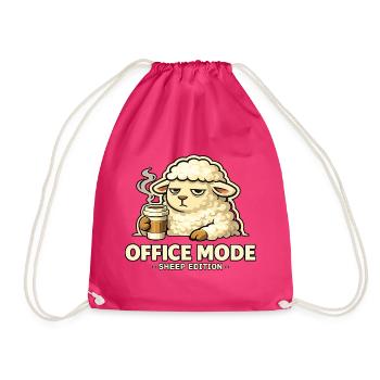 Office Mode Schaf-Edition - Turnbeutel - Fuchsia - Vorne