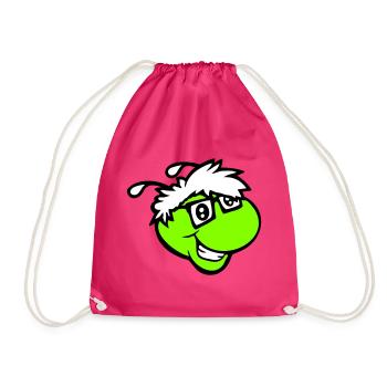 Nerd Caterpillar Intelligent Geek Worm Horn-rimmed Glasses Smart - Drawstring Bag - fuchsia - Front