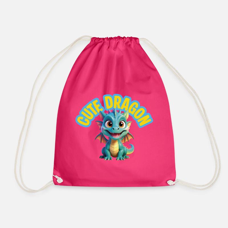 Cute Dragon - Drawstring Bag - fuchsia