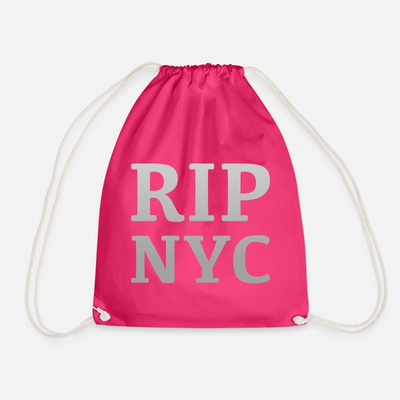 RIP NYC Monochrome design - Drawstring Bag - fuchsia