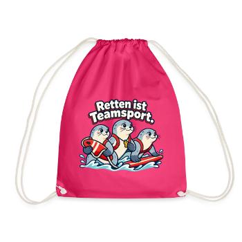 Rettungsschwimmer Lifeguard Wasserrettung Team - Turnbeutel - Fuchsia - Vorne