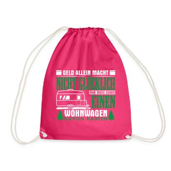 Camping Camper Wohnwagen Wohnmobil Campingplatz - Turnbeutel - Fuchsia - Vorne