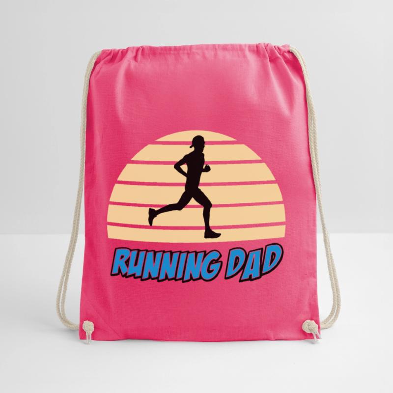 Running dad Drawstring Bag
