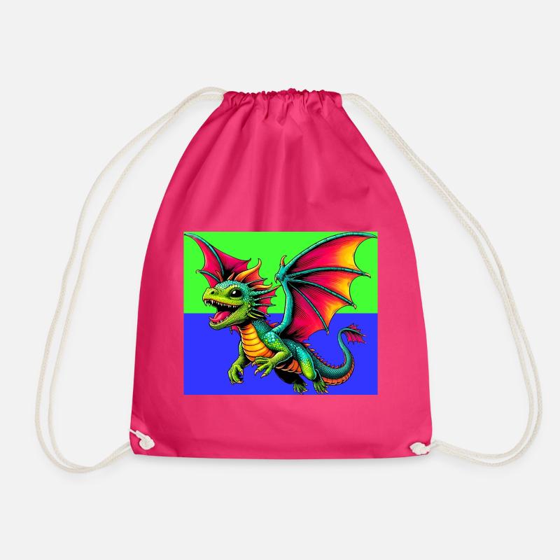 Drache - Turnbeutel - Fuchsia