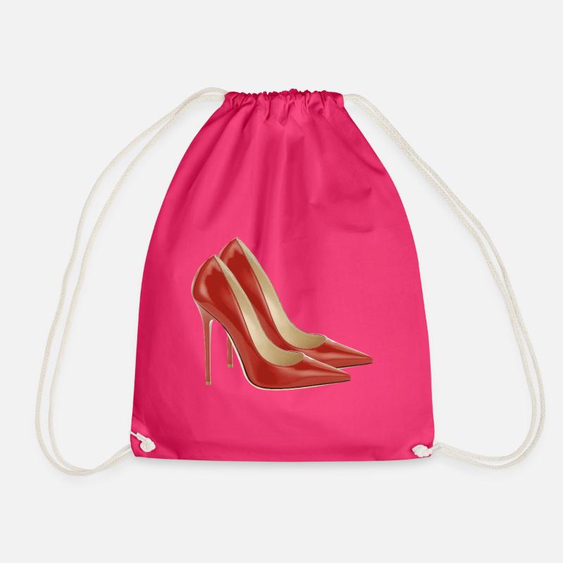 Pump it up - red pumps - Drawstring Bag - fuchsia