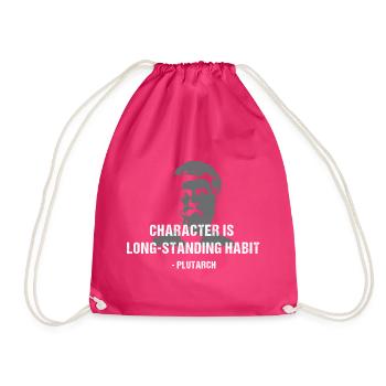 Charakter ist Gewohnheit – Plutarch - Turnbeutel - Fuchsia - Vorne