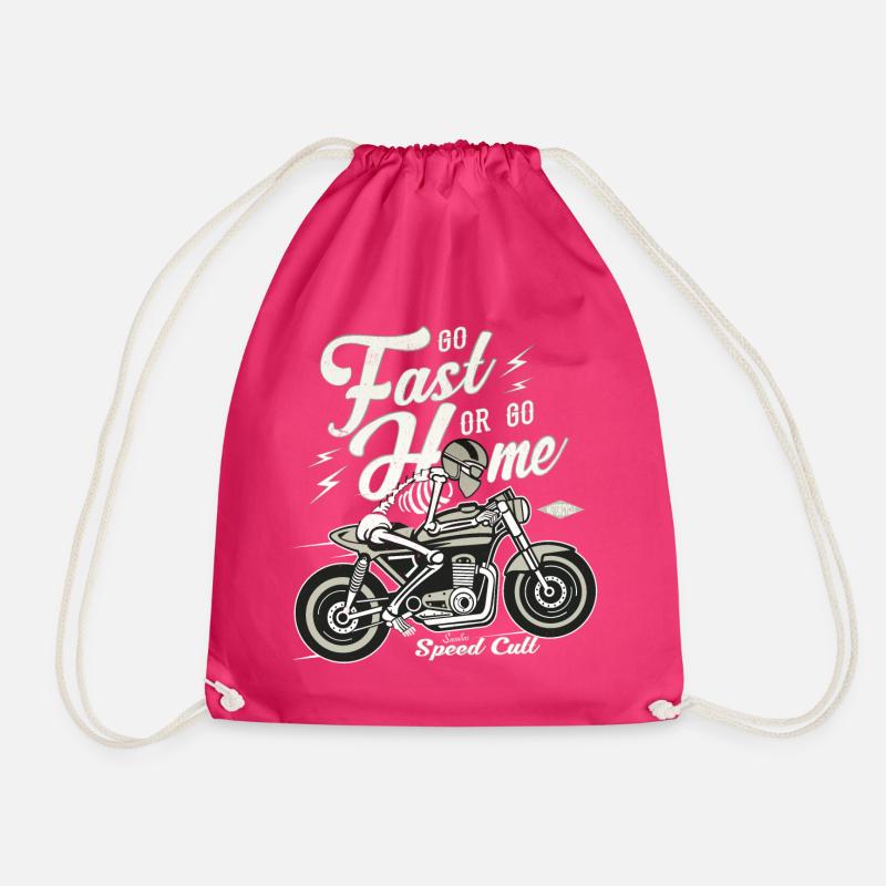 Go Fast Or Go Home - Drawstring Bag - fuchsia
