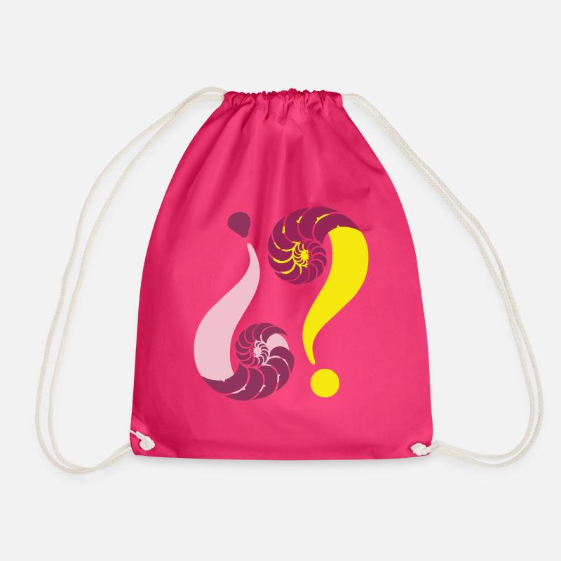 Infinite enigma. 02 Yellow Pink - Drawstring Bag - fuchsia