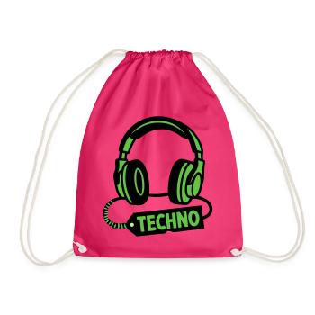 DJ Headphones Producteur du festival techno rave - Sac de sport léger - fuchsia - Devant