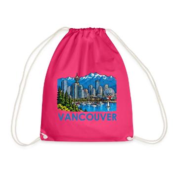 Vancouver Skyline Bergpanorama - Turnbeutel - Fuchsia - Vorne