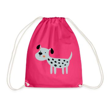hellblauer Hund - Turnbeutel - Fuchsia - Vorne