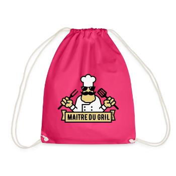 Grill Master (Grill / BBQ / BBQ / 3C) - Drawstring Bag - fuchsia - Front