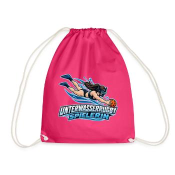 Unterwasserrugby Spielerin Illustration - Turnbeutel - Fuchsia - Vorne