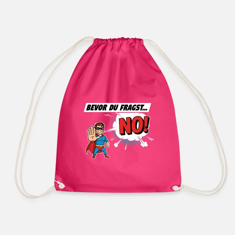 Superheroic Warning Comic Design - Drawstring Bag - fuchsia