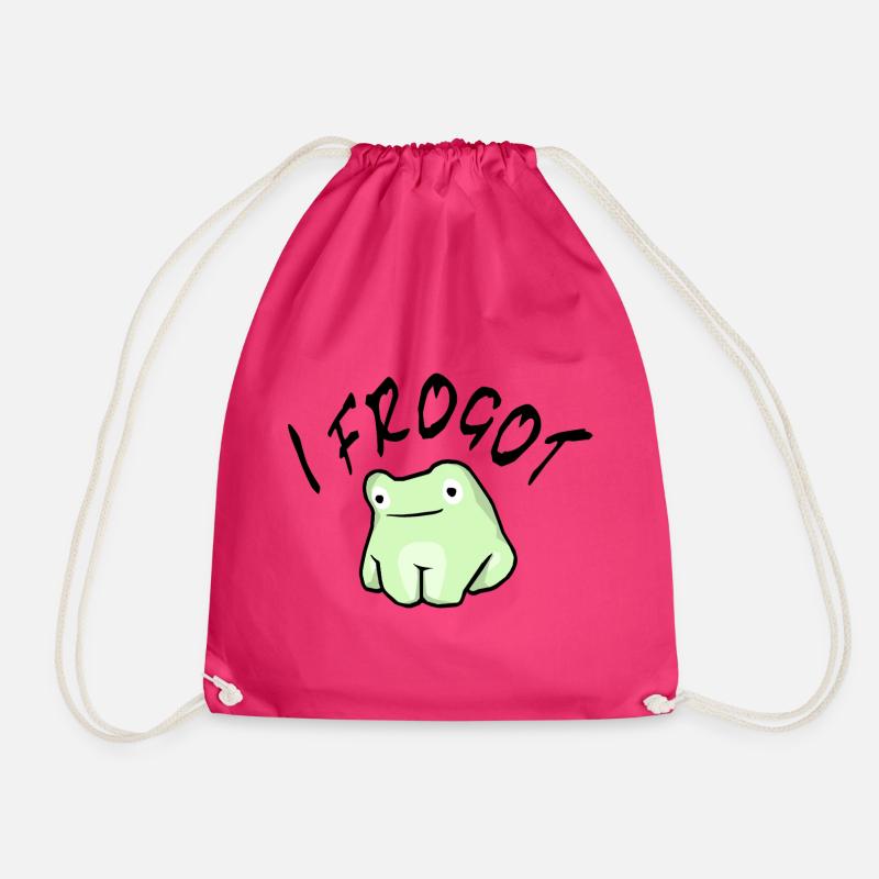 Frogot black - Drawstring Bag - fuchsia