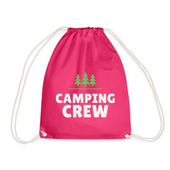 Camping Crew Camping Nature Team Friends Outdoor - Drawstring Bag - fuchsia - Front