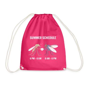 Mücke Fliege Summer Schedule Mückenstich Mücken - Turnbeutel - Fuchsia - Vorne