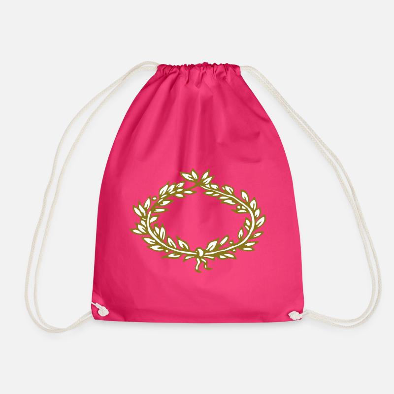 Laurels - Drawstring Bag - fuchsia