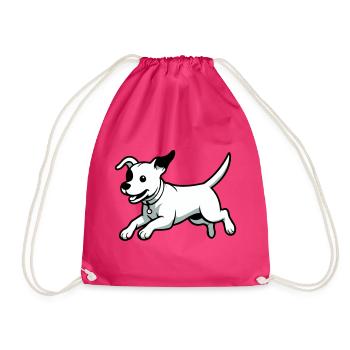 Verspielter Hund-Cartoon - Turnbeutel - Fuchsia - Vorne