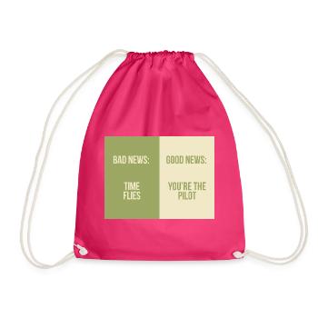 Bad News Good News – Time Flies - Turnbeutel - Fuchsia - Vorne