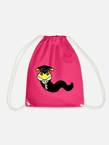 Raupe Schulabschluss Abitur bestanden College Wurm - Turnbeutel - Fuchsia