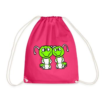 2 chenilles mignonnes deux amis cher couple amoureux - Sac de sport léger - fuchsia - Devant