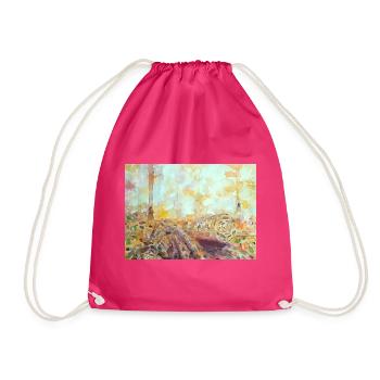 Wald-Aquarelllandschaft im Herbst - Turnbeutel - Fuchsia - Vorne