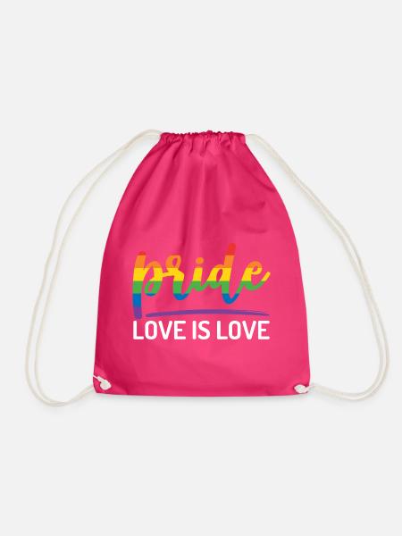 LGBTQ+ Stolz. Liebe ist Liebe. - Turnbeutel - Fuchsia