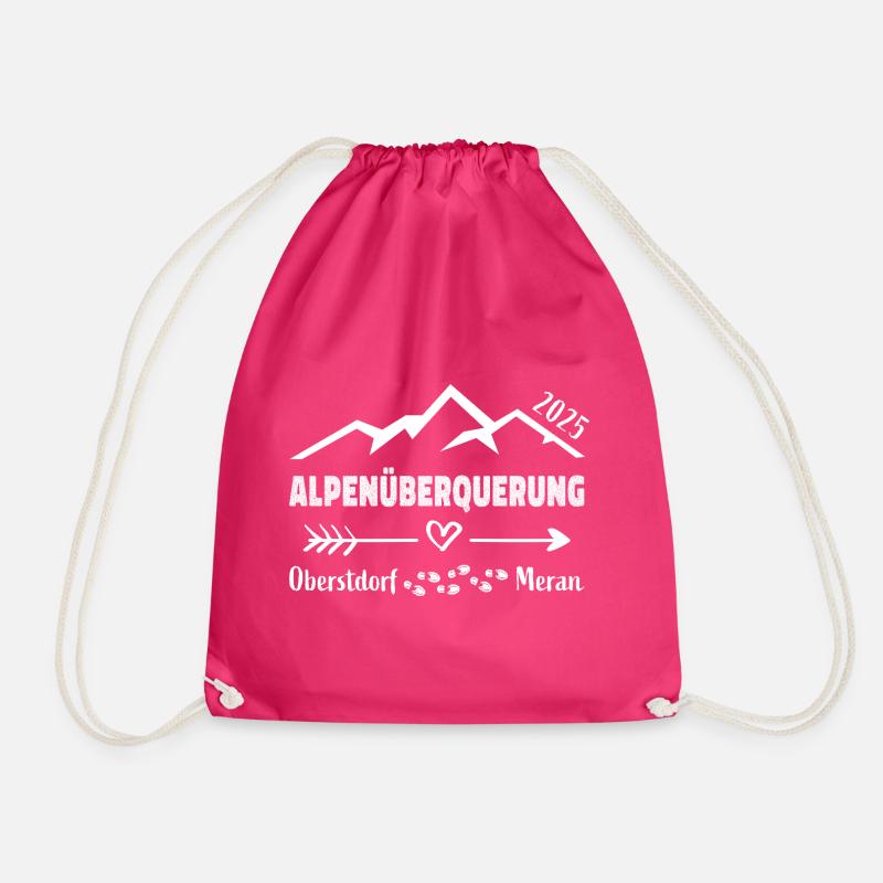 Alpenüberquerung Oberstdorf Meran 2025 Geschenk - Turnbeutel - Fuchsia