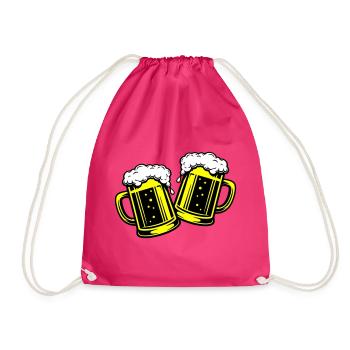 Bierglas Bier Anstossen - Turnbeutel - Fuchsia - Vorne