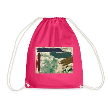 Erdfarbene Abstraktbild - Turnbeutel - Fuchsia - Vorne