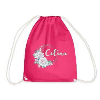 Für Celina - Turnbeutel - Fuchsia - Vorne