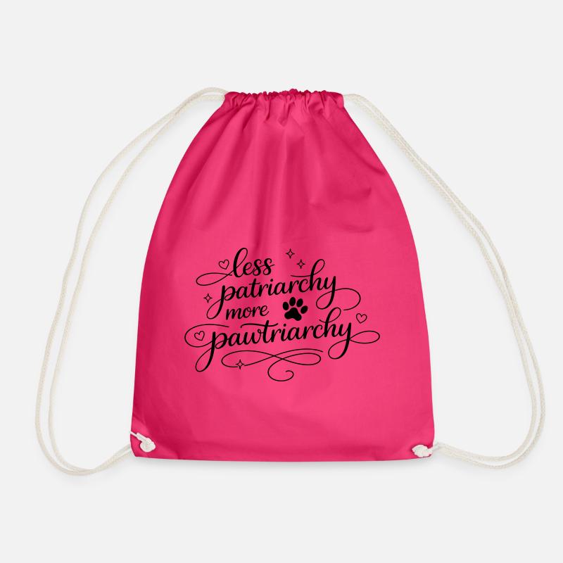 less patriarchy, more pawtriarchy - Drawstring Bag - fuchsia
