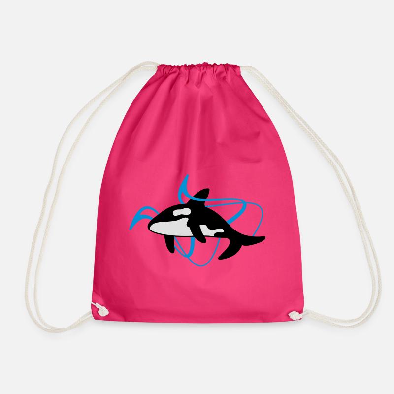 killer whale - Drawstring Bag - fuchsia