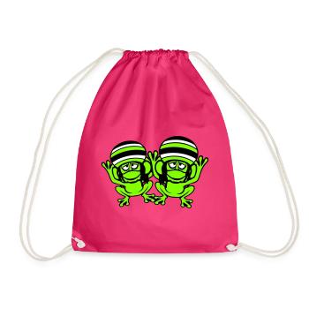 2 grenouilles Reggae Music Rasta Hair Hat Jamaïque - Sac de sport léger - fuchsia - Devant