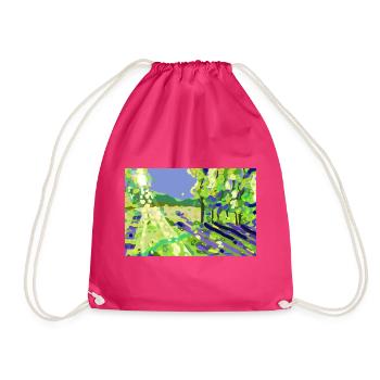 Impressionistische Sonnenlandschaft - Turnbeutel - Fuchsia - Vorne