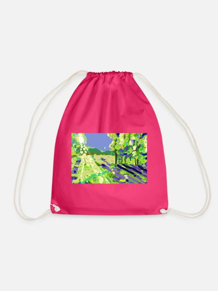 Impressionistische Sonnenlandschaft - Turnbeutel - Fuchsia