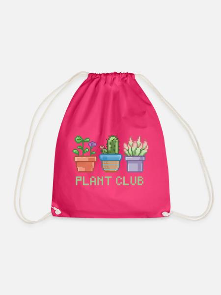 Pixel Plant Club Vibes - Turnbeutel - Fuchsia
