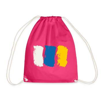 Kanarische Inseln Flagge - Pinselstriche - Turnbeutel - Fuchsia - Vorne