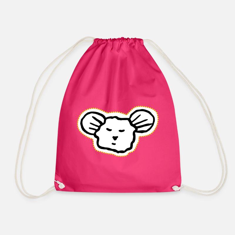 Cool, sleepy mouse face icon - Drawstring Bag - fuchsia
