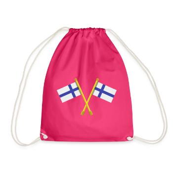 Finnische Flagge - Turnbeutel - Fuchsia - Vorne
