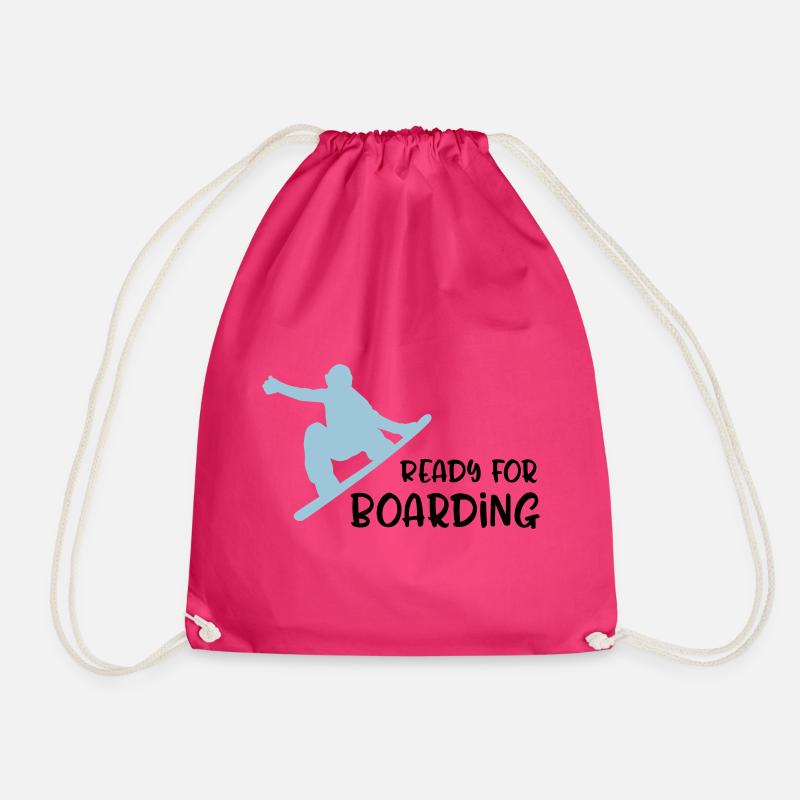 snowboard - Drawstring Bag - fuchsia