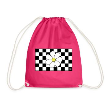 Check, check, Blümchen - Turnbeutel - Fuchsia - Vorne