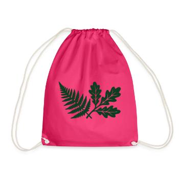 Farn Eichenlaub Wald Silhouette - Turnbeutel - Fuchsia - Vorne