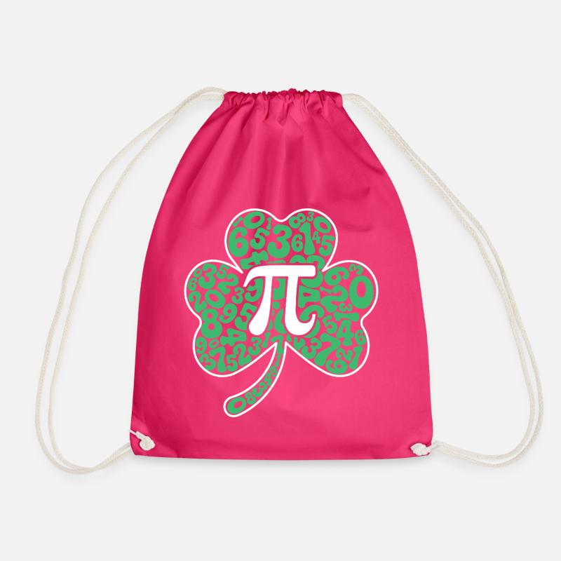 Shamrock Pi Symbol Pi Day St Patrick’s Day - Drawstring Bag - fuchsia